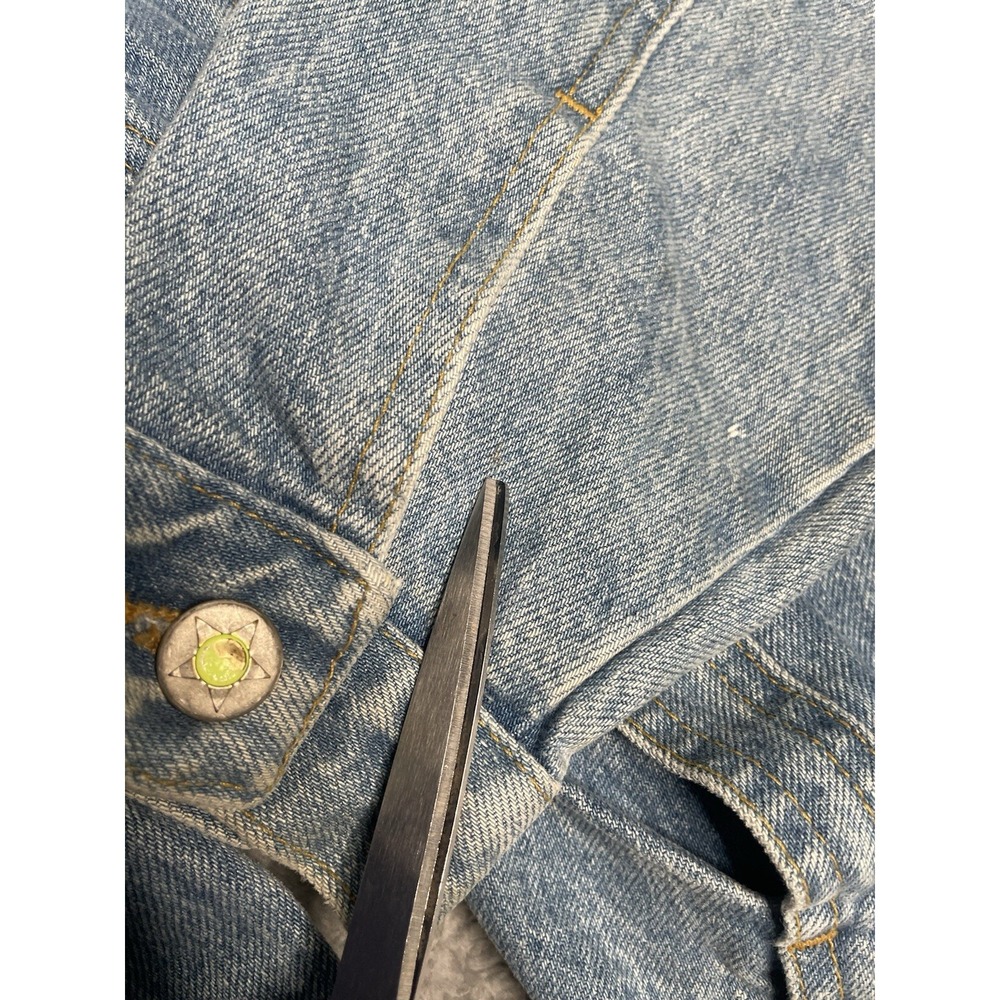 RARE Vintage 90s Stickshift‎ Bart Simpson The Simpsons Blue Denim Jacket Mens S - Picture 15 of 16